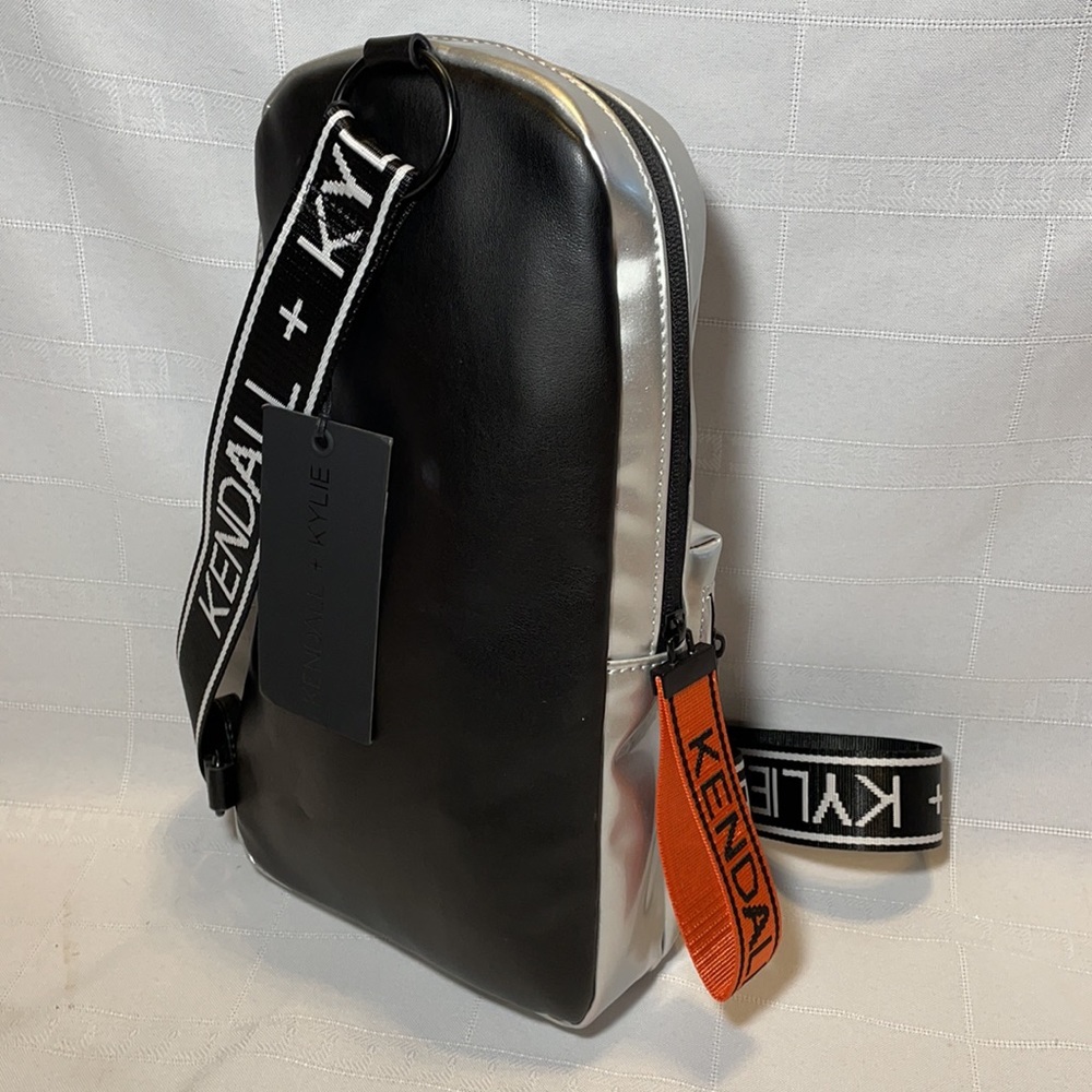 SOLD - NWT Kendall + Kylie One Strap Mini Backpack in Metallic Space Silver - Picture 4 of 9